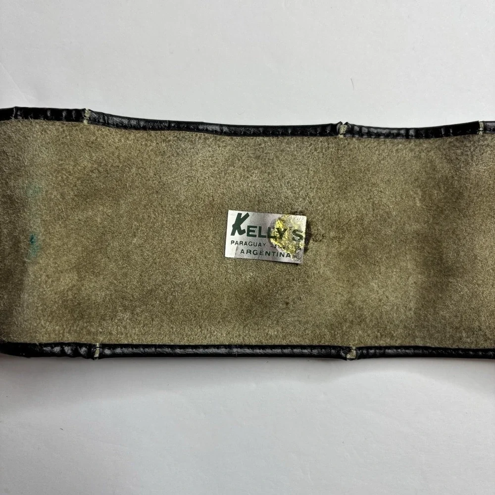 Vintage Argentinian Gaucho Coin Belt Cowhide Leather 60s 70s Kelly's Argentina